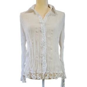 Brand New Style&Co Womens White Crinkle Blouse